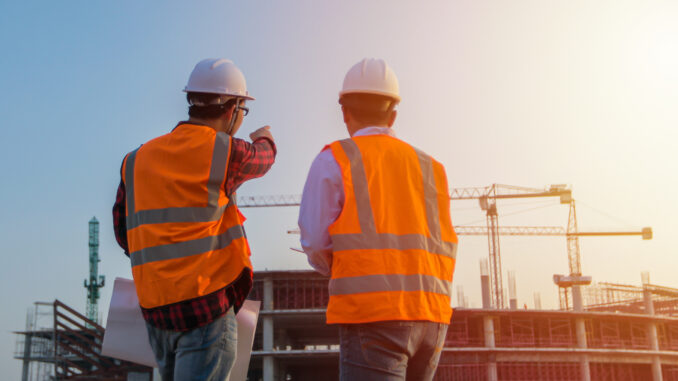 Workers at a construction site