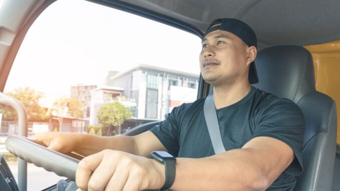 Man driving a truck