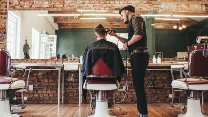 A barber in his shop