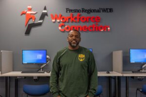 Jerry Irvin standing in the Fresno Workforce Connection Office