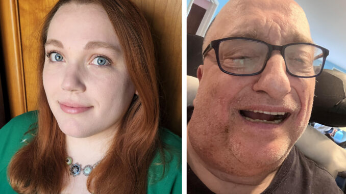 Two close up headshots, one of Erin Brunelle on the left, and one of Michael May on the right