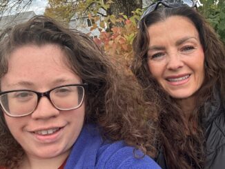 A Selfie of Christine Erman and Briana Phibbs outside together