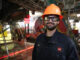 Richard Van Horne shown on the job as an Electrical Instrumentation Supervisor at the GAF shingle manufacturing plant