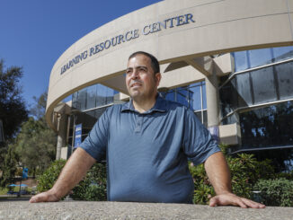 Portrait of Steve Chika at Cuyamaca College where he attended ESL classes.