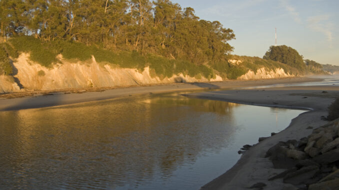 Goleta Slough Still water in the Goleta Slough along the California Coast reflecting the water afternoon light